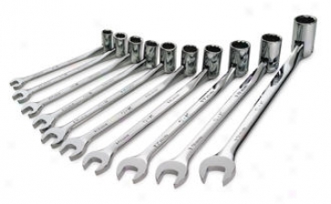 10 Piece SuperkromeF lex Mstric Combination Wrench Set