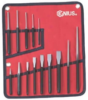 14 Piece Fractional Punch And Chisel Set
