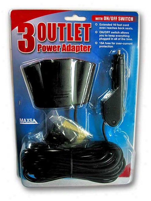 3 Exit Power Adapter With On/off Switch