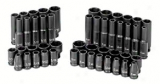 48 Pc. 1/4'' Drive Fractional And Metric Pack together Socket Set