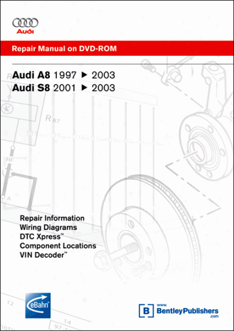 Audi A8/s8 Repair Manual On Dvd-rom (1997-2003)