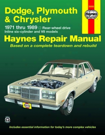 Dodge, Plymouth, & Chrysler Rear Wheel Drive Haynes Repair Manual (1971-1989)