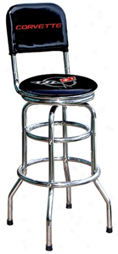 Double Foot Ring, Swivel Back Rest Garage Stools With Custom Skill And Auto Logos