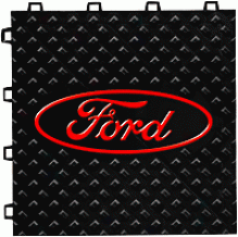 Ford Interlocking Yellow/black Gaeage Floor Tiles