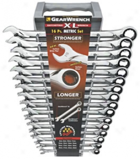 Gearwrench 16 Pc. Metric Xl Ratcheting Wrench