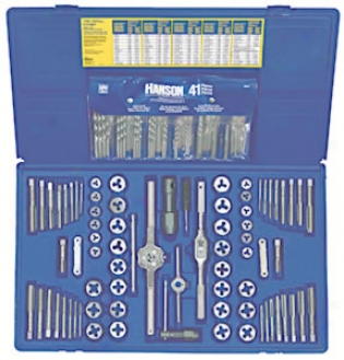 Hanson Tap, Die, Extractor And Drill Bit Master Set - Fractional/mettic 11 Piece