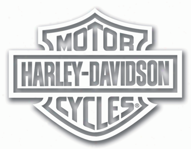 Harley Davidson 10'' X 13'' White Die Gash Logo Decal