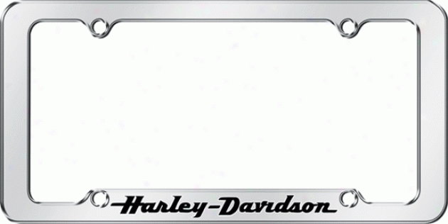 Harley Davidson Chrome Metal Auto Tag Frame - Script