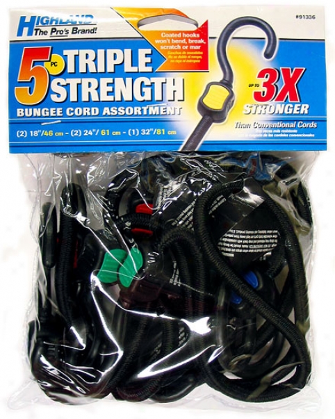 Highland 5 Pc Triple Strength Assortment Bungee Cords