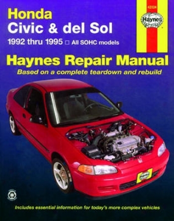 Honda Civic & Del Sol Haynes Repair Manual (1992-1995)