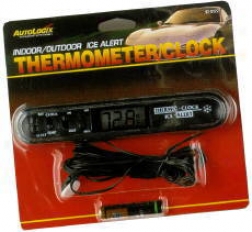 Indoor & Outdoor Ice Alert Thermometer & Clock