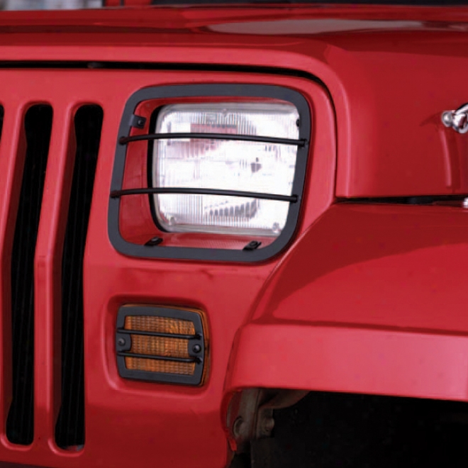 Jeep Wrangler Black Front Headlight And Turn Signal Guards