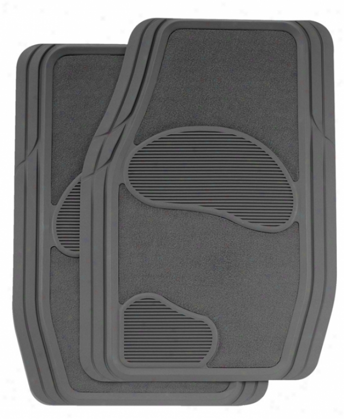 Kraco 2 Pc. Premium Carpet/rubber Mat Set For Trucks And Suvs