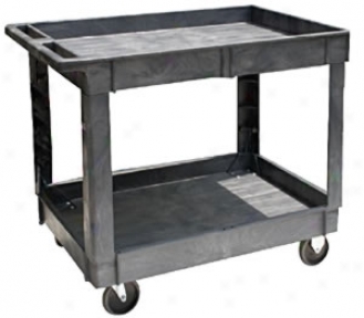 Large 2 Shelf Gladiator Service Utility Stock Cart With 5'' Casters