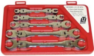 Lock Technology 5 Piece Flex Head Flare Nut Wrench Set -sae