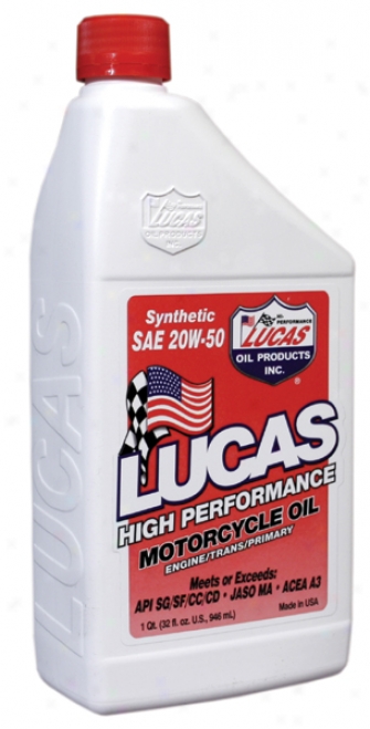 Lucad High Performance 20w50 Synthetic Motorcycle Oil (1 Qt.)