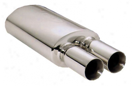 Pilot Stainless Steel Oval Muffler W/dual Round Tips