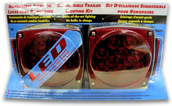 Red Lens Submersible Trailer Led Lighting Kit