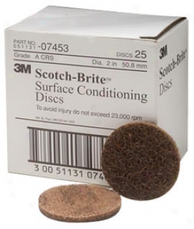 Scotch-brite Surface Conditioning Discs - 2'' Coarse/brown 25-pack