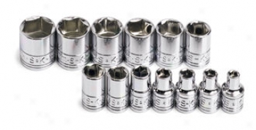 Sk Tool 13 Piece 1/4'' Drive 6 Point Standard Metric Socket Place