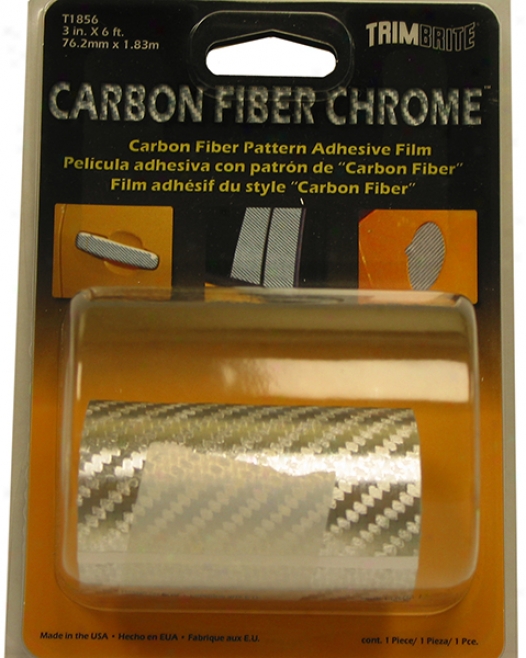 Trimbrite 3'' X 6' Carbon Fiber Chrome Adhesive Film