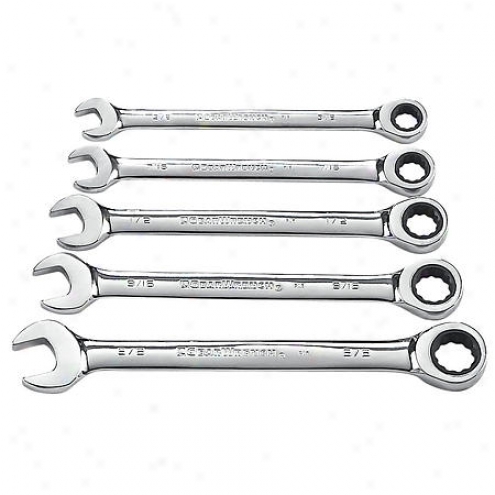 Gear Wrench 5-piece C0mbination Ratcheting Wrench Sae Set - 93005