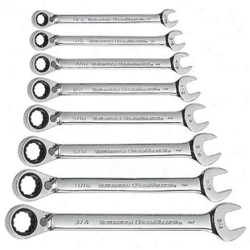 Gear Wrench 8pc Combination Ratcheting Wrenches Sae - 9533