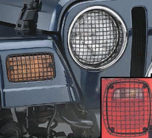 1987-2008 Jeep Wrangler Headlight Protector Kit Outland Jeep Headlight Guardian Kit 7604 87 88 89 90 91 92 93 94 95 96 97 98 99 00 01 02 03 04 05 06 07 08