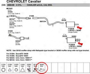 1997-1998 Chevrolet Cavalier Muffler Strap Walker Chevrolet Muffler Strap 36360 97 98