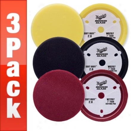Meguiars Soft Buff 2.0 Foam Pads 3 Pack - Your Choice!
