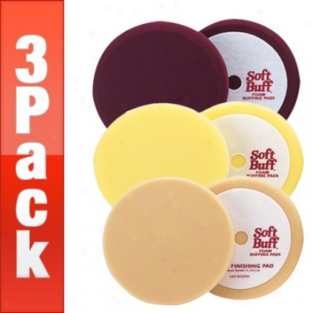 Meguiars Soft Buff 6.5 Inch Foam Pads 3 Pack - Your Choice!