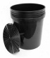 5 Gllon Professional Wash Bucket With Grit Protect - Black