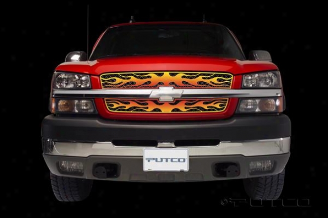 03-05 Silverado 1500 Putco Flaming Inferno Stainless Steel Grilles - 4 Color (painted)