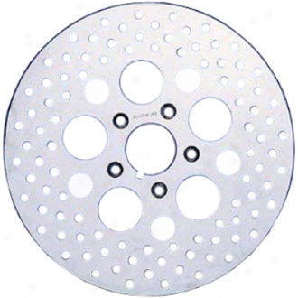 Polished Stainless Steel Drilled Front Brake Rotor