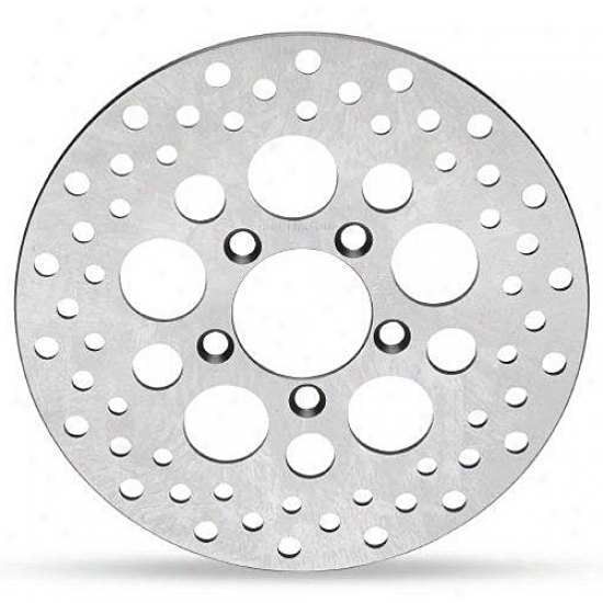 Polished Stainless Steel Drilled Rear Brake Rotor