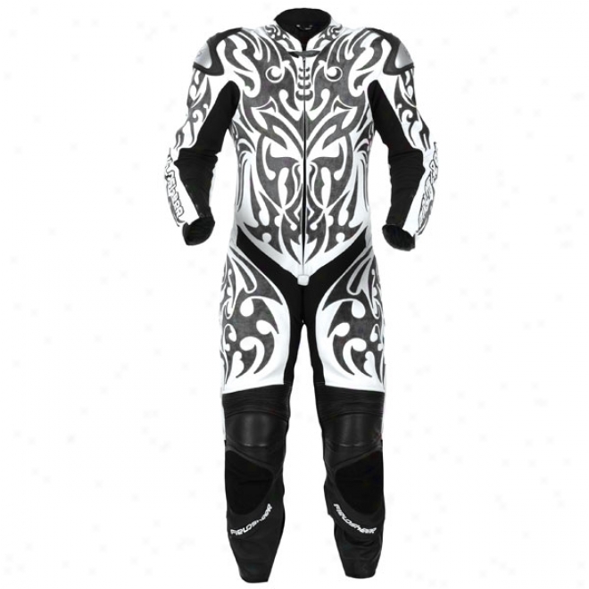 Tattoo On-epiece Leather Suit