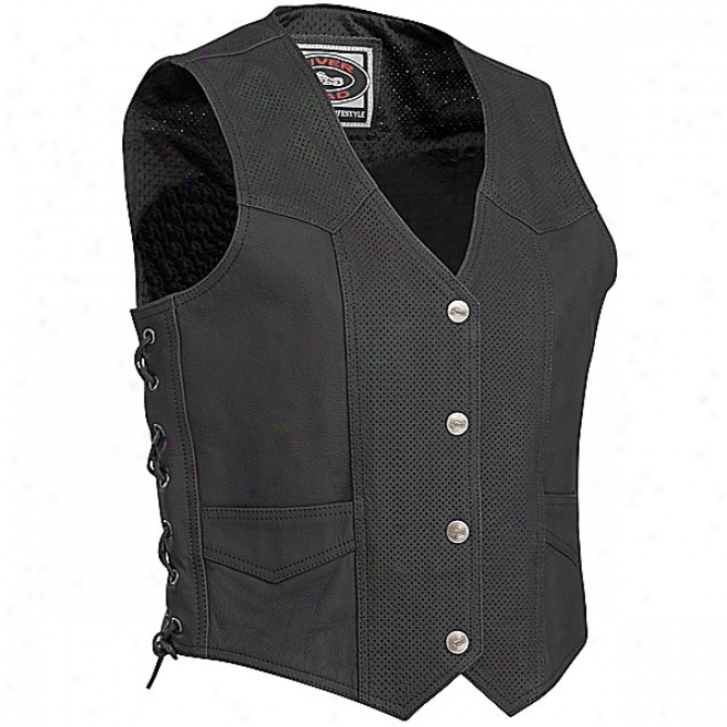 Womens Vapor Perforated Leather Vest