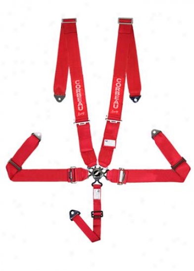 3 Inch Harness Seeat Belts Red, 5-point, Camlock